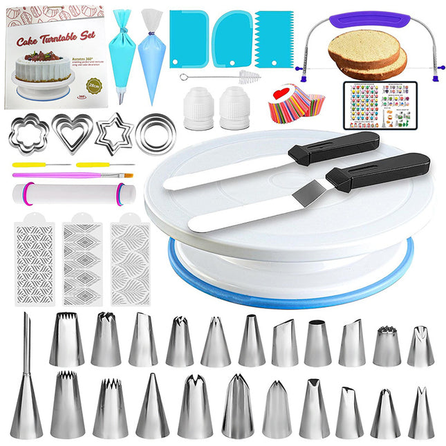 Baking tools suit cake decorating table turntable decorating mouth decorating bag spatula scraper plastic turntable wholesale
