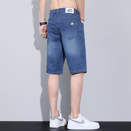 Summer Thin Denim Shorts Men's Loose Breathable Five-point Pants 2025 Summer Trendy Brand Stretch Casual Middle Pants