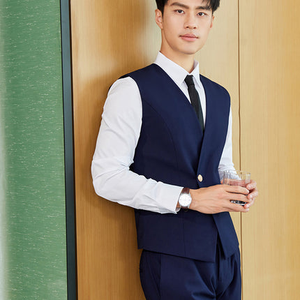 Spring high-speed rail clothing hotel front desk business wear men's vest suit temperament beauty salon autumn technician overalls