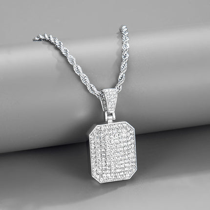 Amazon's Best-Selling Street Hip-Hop Full Diamond Square Pendant Ins Normcore Cold Style Pendant Dropshipping
