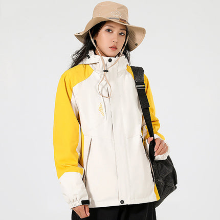 Trendy Charge Clothes Men's and Women's Three-in-One Detachable Mink Velvet Liner Autumn and Winter Outdoor Windproof Waterproof Mountaineering Suit