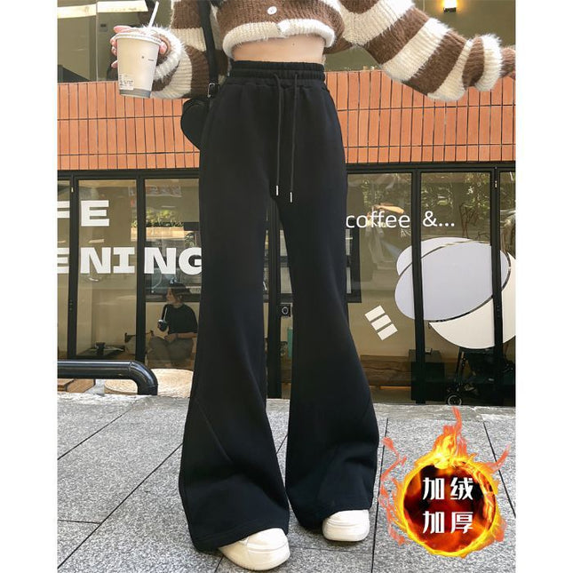 High-Waist Flared Velvet Pants Women / Pantalon femme velours évasé taille haute