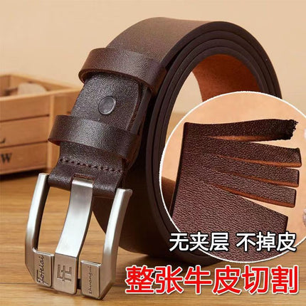 Fortray Leather Belt First Layer Cowhide Men's Genuine Pure Leather Buckle Belt Men's High-End Trouser Belt 23 Business