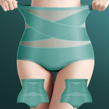 Amazon Cross-border Explosive Shaping Pants Cross Ice Silk High Waist Belly Tinting Panties Women Thin Hip Breathable temu