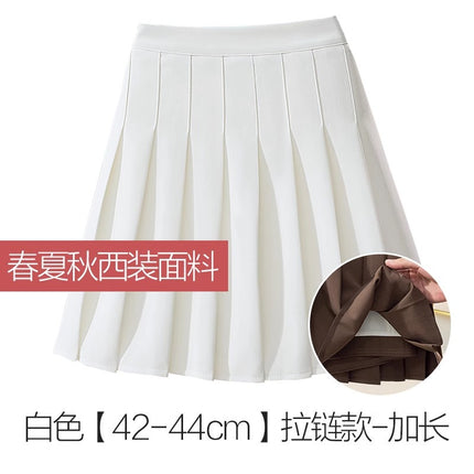 Thickened Woolen Pleated Skirt Skirt Women's Autumn and Winter New Slimming High Waist A- Line JK College Black Ins Short Skirt