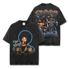 Washed black short sleeves / S