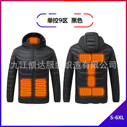 Cross-border heating clothing smart USB charging heating constant temperature warm coat manufacturers in stock heating cotton-padded jacket