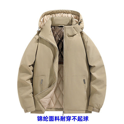 Factory Winter Cotton Clothes Men's Plus Size Casual Cotton Clothes Trendy Removable Cap Charge Clothes Graphene Warm Clothes