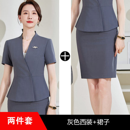 Formal wear women's business wear suit suit skirt business reception sales department work clothes Hotel hotel front desk work clothes