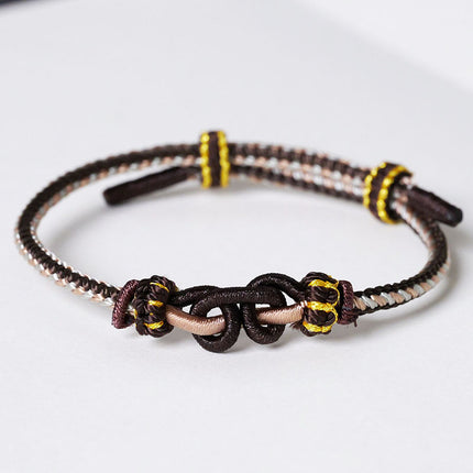 Thangka Xizang Hand Rope Hand-woven Ethnic Style Bracelet Five-way God of Wealth Green Mother Wen Zhu Thangka Bracelet