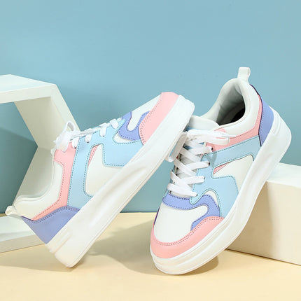 Korean-style Trendy Couple's Board Shoes Breathable Lightweight Casual sneaker Lace-up Comfortable Outdoor Fashionable All-match White Shoes