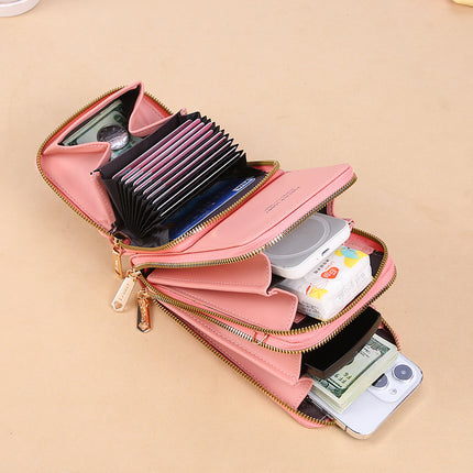LONNY new transparent touch screen mobile phone bag organ multi-card position trendy simple crossbody small bag multi-functional mobile phone