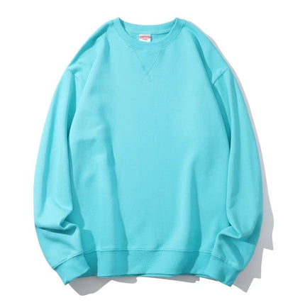 Men's Autumn AG380 g Cotton Heavy Loop Crewneck Men's Sweater Inverted Triangle Solid Color Printed Men's Fashion Brand