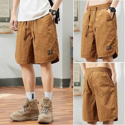 Japanese Retro Tooling Shorts Summer Men's Washed Cotton Elastic Micro Elastic Comfortable Sports Tooling Shorts Shorts