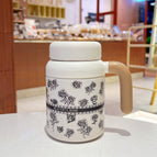 Cup comes with tea separator / 700ml [black rose] handle office