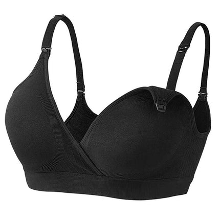 Cross-border European and American New Breastfeeding Bra Front Opening Buckle Without Steel Ring Breastfeeding Bra plus size Underwear V-shaped