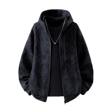 2025 New Spring and Autumn Jacket Men's Trendy Handsome Hooded Sweatshirt Casual Versatile Sports Zipper Hoodie
