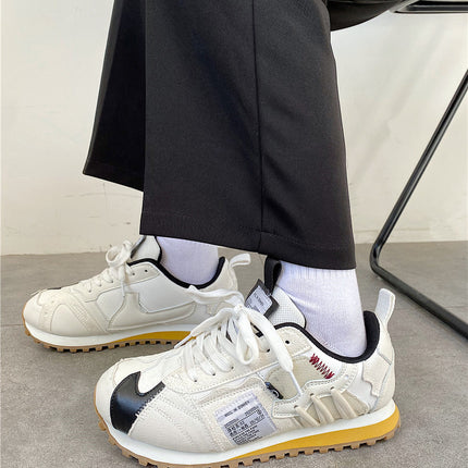 Korean Style Student Men's Shoes Trendy 2025 Spring Couple's Versatile Waffle Trainer Shoes Ins Super Popular Sports Casual Shoes