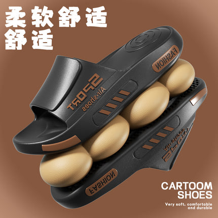 Exterior Size Men's Slippers Summer Sports Alphabet Trendy Bathroom Home Outer Wear Soft Bottom Non-Slip Thick Bottom Slippers