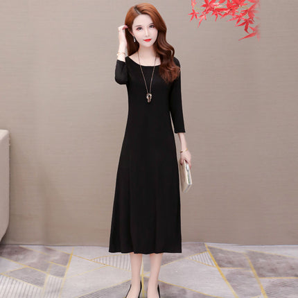 Autumn Modal Women's Dress Early Autumn Home Clothes with Chest Pad Outwear Long Dress Pajamas Over-the-Knee Long Sleeve Nightgown