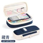 Retractable pencil case-navy blue