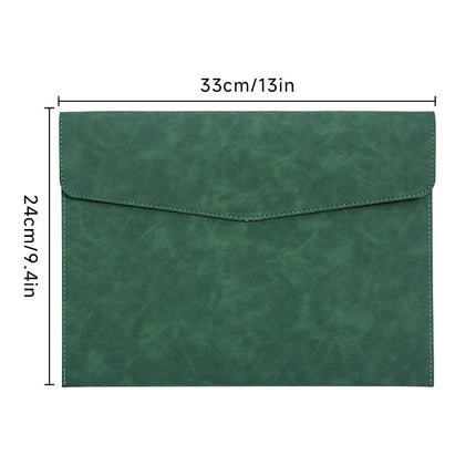 Magnetic suction leather file bag large capacity business meeting file bag waterproof office information storage book custom logo