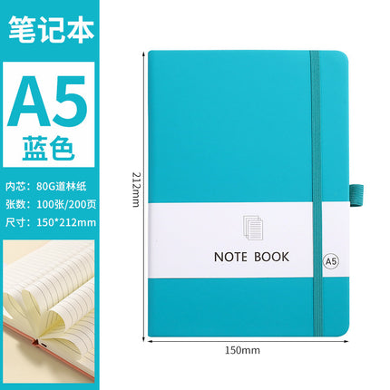 Portable Small Notebook A6A5 Wholesale Multi-Color Elastic Straps Skin-Feel Leather Notebook Imitation Leather Cross-Border Supply Ready Stock