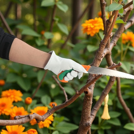 Gardening Pruning and Picking Garden Gloves, Anti-Thorn, Anti-Slip, Wear-Resistant Cowhide Protective Gloves, Handling Work Labor Protection Gloves