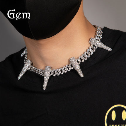 Gu Meng personality hip-hop Panther necklace enhanced alloy Diamond exaggerated creative necklace trend jewelry wholesale