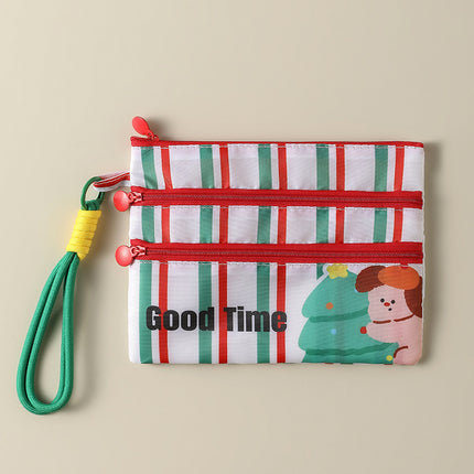 Plaid Contrasting Color Id Cosmetics Bag Travel Abroad Id Card Passport Ticket Card Bag Portable Multi-Functional Carry-On Bag
