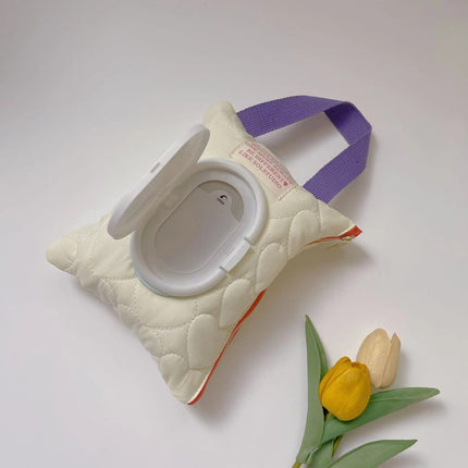 New Ins Macaron Color Wipes Storage Bag Car Tissue Bag Baby Stroller Wipes Hanging Bag