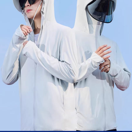 Ice Silk Breathable Thin Men's Sunscreen Clothing Fishing Sunscreen Clothing Hooded Men's Anti-UV Skin Clothing Sunshade Outdoor Men