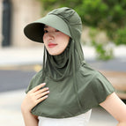 Ice silk army green-sun hat / Free size