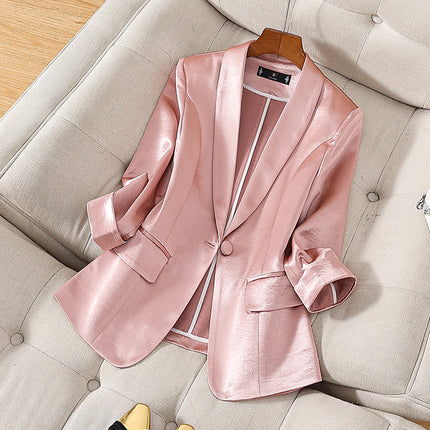 Spring and Summer 2025 New Fashion Elegant V-neck Cardigan Suit Business Wear Casual Work Clothes Host Suit