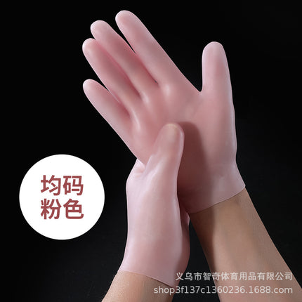Extended-Length Moisturizing Gloves, Soft Silicone Anti-Cracking Protective Gloves, Exfoliating Hand Mask for Sleeping, Whitening and Brightening, Can Be Used Repeatedly