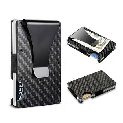 RFID Credit Card Holder Carbon Fiber Card Holder Anti-degaussing Men's Multifunctional Wallet Card Holder Card Holder Anti-theft Box