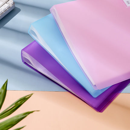 Candy-Colored Document Folder A4 Test Paper Collection Pregnancy Check-Up Storage Folder Transparent Insert Folder Wholesale in Stock