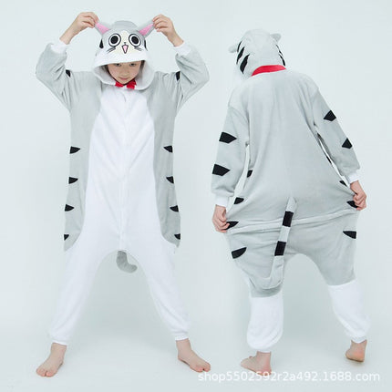 Mixed batch autumn and winter flannel cartoon one-piece pajamas home performance clothes toilet version adult home clothes pajamas