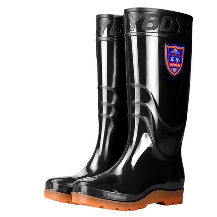Men's High-Top Military Rain Boots, Thickened and Wear-Resistant Water Shoes, Mid-Top Labor Protection Non-Slip Waterproof Boots, Low-Top Lightweight Rubber Shoes