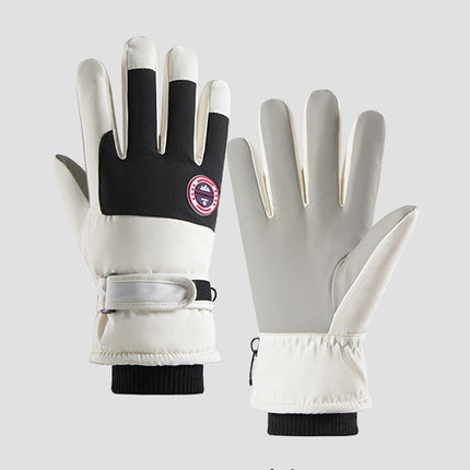 Ski Gloves for Men and Women in Winter, Outdoor Cycling, Windproof, Cold-Proof, Anti-Slip, Touch Screen Gloves, Fleece-Lined, Thickened, Warm Gloves