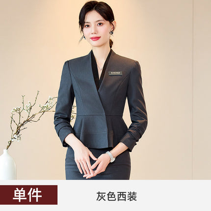 Business attire suit female temperament sales department tooling hotel front desk work clothes beautician jewelry store work clothes autumn