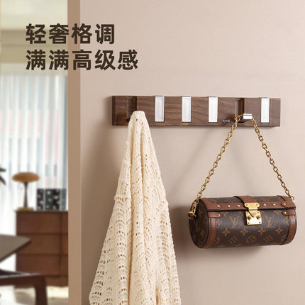 Door Hook Punch-free Clothes Bag Storage Rack Bedroom Door Wood Grain Clothes Hook Storage Door Hanger