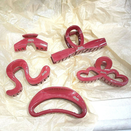 Autumn and Winter Vintage Red Hair Clip Women's 2024 New High-end Shark Clip Back Head Elegant Grab Clip Headwear Hairpin Hair Accessories