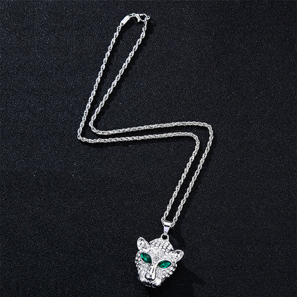 Amazon new diamond hollow leopard head pendant necklace accessories necklace fashion pendant manufacturers wholesale