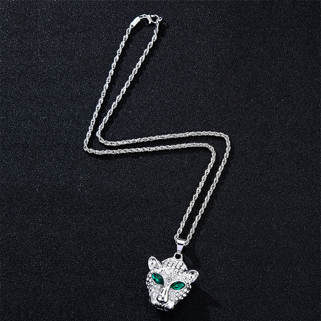 Amazon new diamond hollow leopard head pendant necklace accessories necklace fashion pendant manufacturers wholesale
