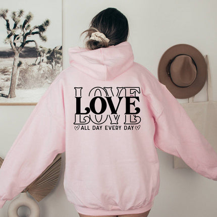Cross-Border Foreign Trade American Fashion Casual Letter Printed Back Collar Plus Velvet Loose Hooded Sweatshirt