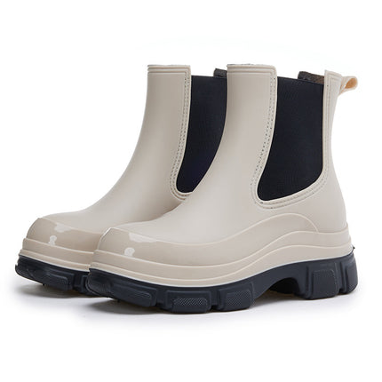 Cross-Border Fashion Rain Boots Women's Waterproof Shoes Martin Boots Thick-Soled Rain Boots Chelsea Non-Slip Water Boots Rubber Shoes for Outer Wear