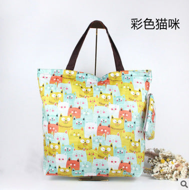 Water-Repellent Oxford Cloth Shopping Bag Foldableable Environmentally Friendly Bag Large Capacity Supermarket Grocery Shopping Bag Satchel Bag Handbag
