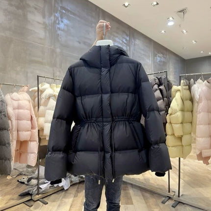 Winter New Style Simple Cloud Puff Drawstring Waist Short New Clothing Women's Slim New Warm New Clothing Jacket