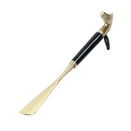 Factory direct metal alloy lion head horse head twelve zodiac shoehorn solid wood super long shoehorn in stock wholesale